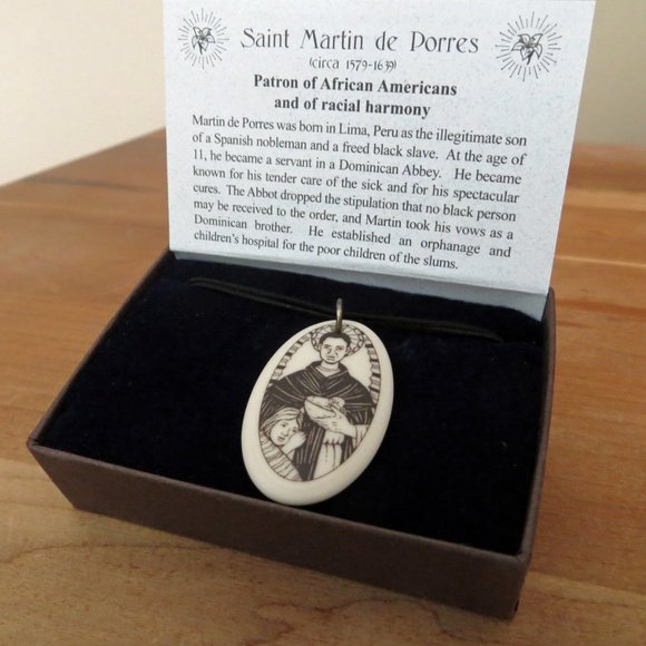 St. Martin de Porres Porcelain Pendant - Picture 2 of 3